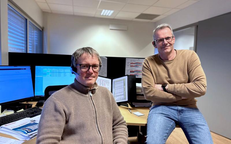 Håvard Tyldum og Nils Johansen i kundeserviceavdelingen hos Isopartner